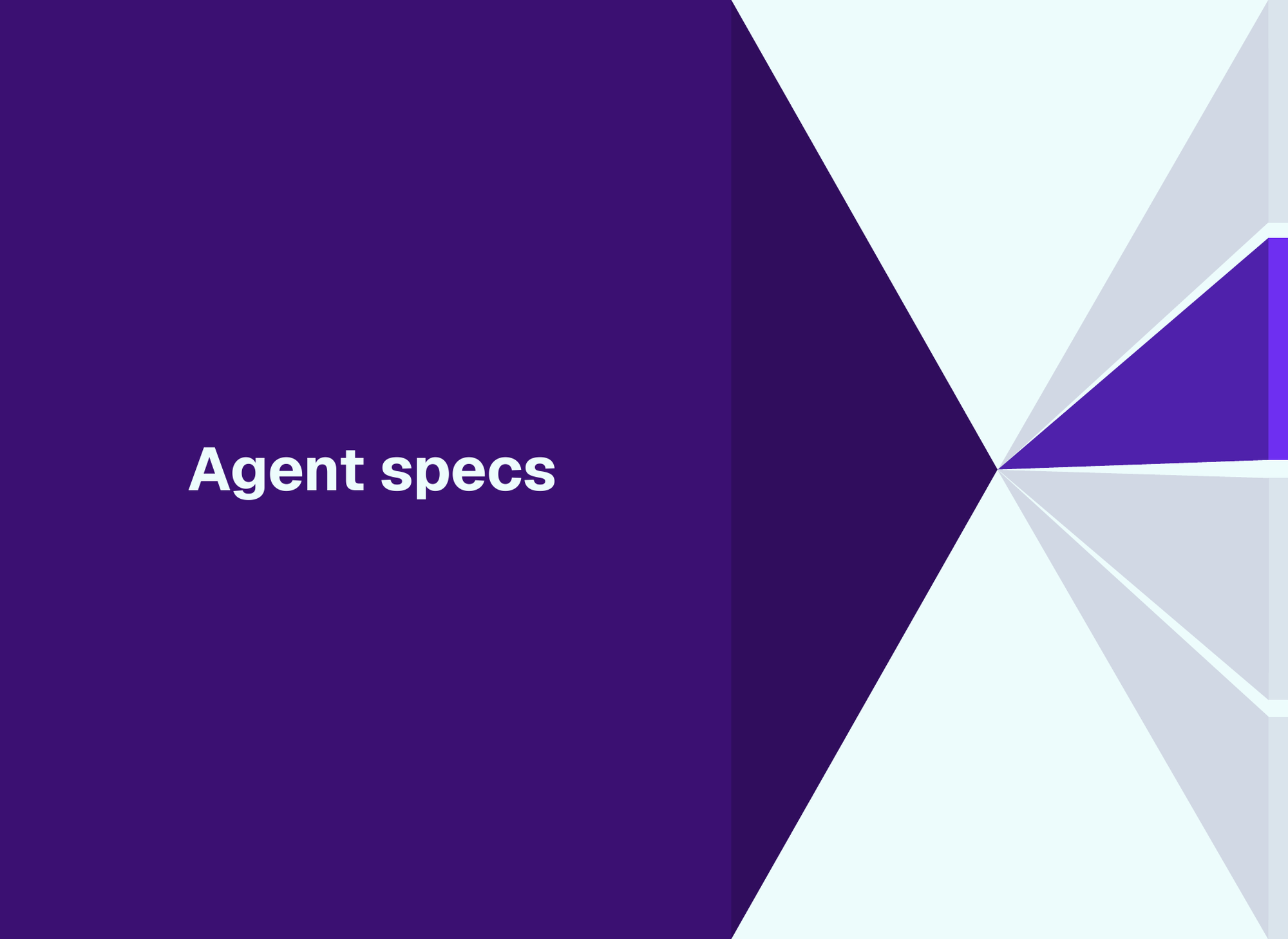 Agent specs fan into the four layers